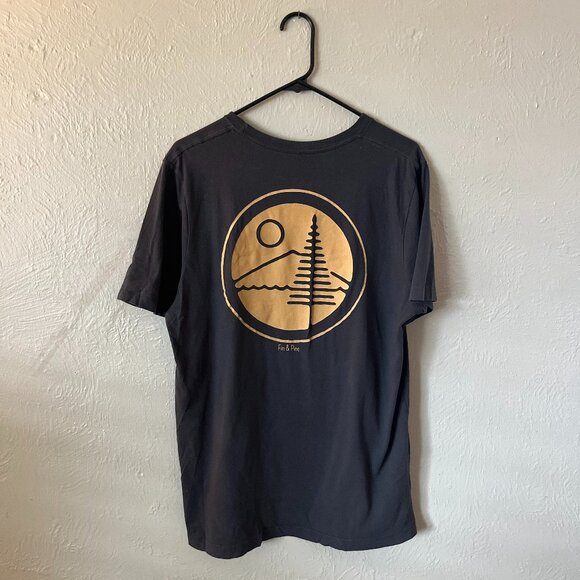 Grey/Black Fin & Pine T-Shirt - Picture 3 of 3